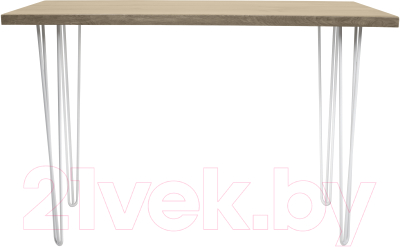 Обеденный стол Buro7 Грасхопер Классика 110x80x75 (дуб беленый/белый)