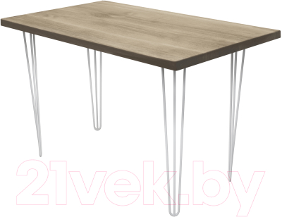 Обеденный стол Buro7 Грасхопер Классика 110x80x75 (дуб беленый/белый)