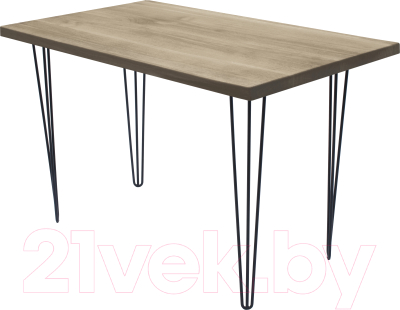 Обеденный стол Buro7 Грасхопер Классика 110x80x75 (дуб беленый/черный)