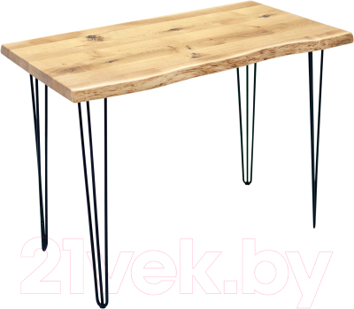 Обеденный стол Buro7 Грасхопер Классика 110x80x75 (дуб натуральный/черный)