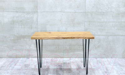 Обеденный стол Buro7 Грасхопер Классика 110x80x75 (дуб натуральный/черный)