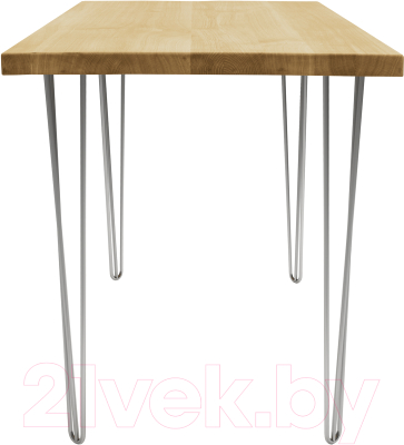 Обеденный стол Buro7 Грасхопер Классика 110x80x75 (дуб натуральный/серебристый)