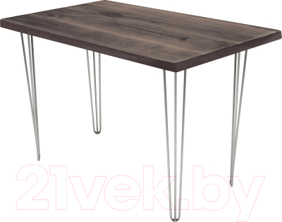Обеденный стол Buro7 Грасхопер Классика 110x80x75 (дуб мореный/серебристый)