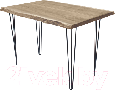 Обеденный стол Buro7 Грасхопер с обзолом 110x80x75 (дуб беленый/черный)
