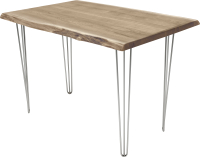 Обеденный стол Buro7 Грасхопер с обзолом 110x80x75 (дуб беленый/серебристый) - 