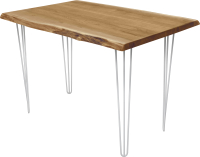 Обеденный стол Buro7 Грасхопер с обзолом 110x80x75 (дуб натуральный/белый) - 