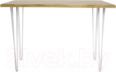 Обеденный стол Buro7 Грасхопер с обзолом 110x80x75 (дуб натуральный/белый)