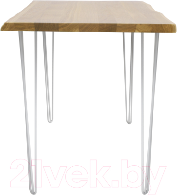 Обеденный стол Buro7 Грасхопер с обзолом 110x80x75 (дуб натуральный/белый)