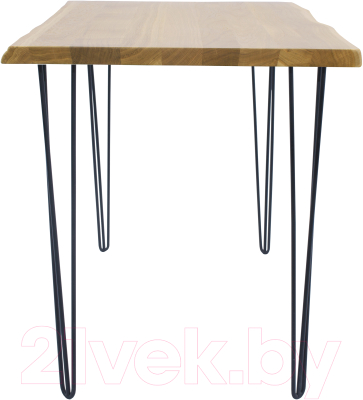 Обеденный стол Buro7 Грасхопер с обзолом 110x80x75 (дуб натуральный/черный)