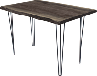 Обеденный стол Buro7 Грасхопер с обзолом 110x80x75 (дуб мореный/черный) - 