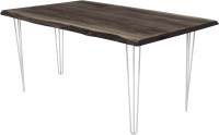 Обеденный стол Buro7 Грасхопер с обзолом 110x80x75 (дуб мореный/серебристый) - 