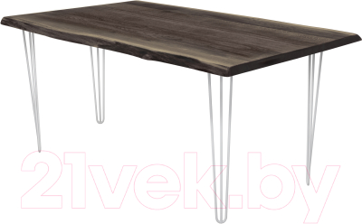 Обеденный стол Buro7 Грасхопер с обзолом 110x80x75 (дуб мореный/серебристый)