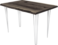 Обеденный стол Buro7 Грасхопер с обзолом и сучками 110x80x75 (дуб мореный/белый) - 
