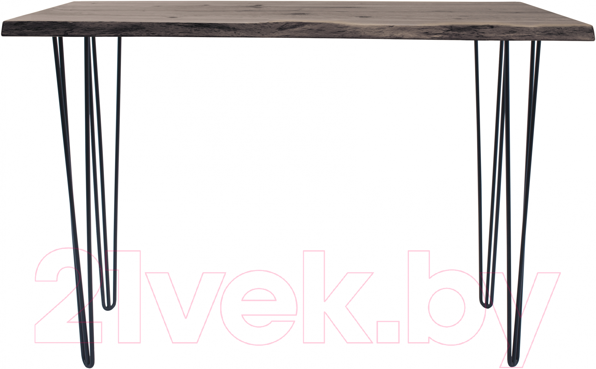 Обеденный стол Buro7 Грасхопер с обзолом и сучками 110x80x75 (дуб мореный/черный) — фото 2