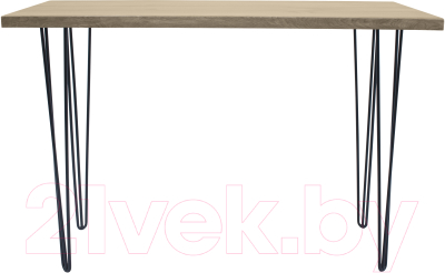 Обеденный стол Buro7 Грасхопер Классика 120x80x75 (дуб беленый/черный)