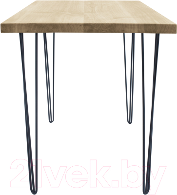 Обеденный стол Buro7 Грасхопер Классика 120x80x75 (дуб беленый/черный)