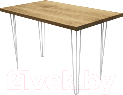 Обеденный стол Buro7 Грасхопер Классика 120x80x75 (дуб натуральный/белый)