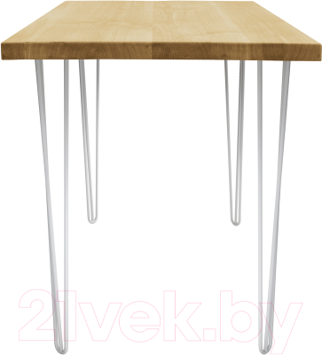 Обеденный стол Buro7 Грасхопер Классика 120x80x75 (дуб натуральный/белый)