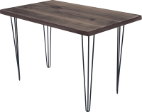 Обеденный стол Buro7 Грасхопер Классика 120x80x75 (дуб мореный/черный) - 
