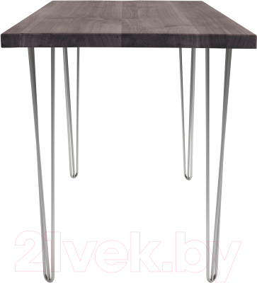 Обеденный стол Buro7 Грасхопер Классика 120x80x75 (дуб мореный/серебристый)