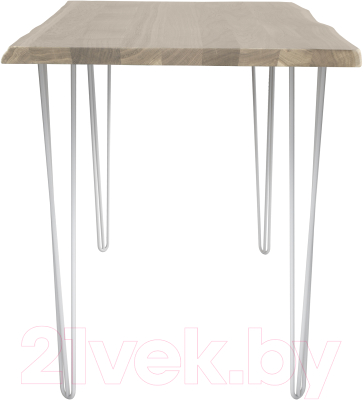 Обеденный стол Buro7 Грасхопер с обзолом 120x80x75 (дуб беленый/белый)