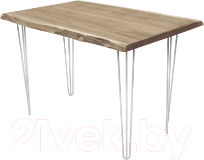Обеденный стол Buro7 Грасхопер с обзолом 120x80x75 (дуб беленый/белый)