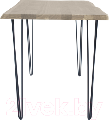 Обеденный стол Buro7 Грасхопер с обзолом 120x80x75 (дуб беленый/черный)