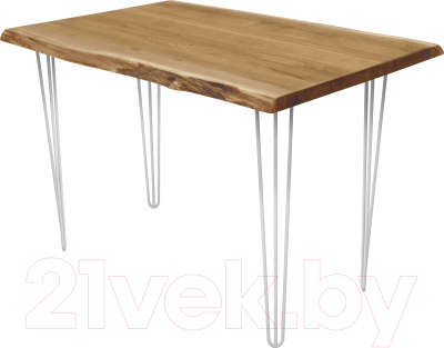 Обеденный стол Buro7 Грасхопер С обзолом 120x80x75 (дуб натуральный/белый)