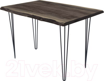 Обеденный стол Buro7 Грасхопер с обзолом 120x80x75 (дуб мореный/черный)
