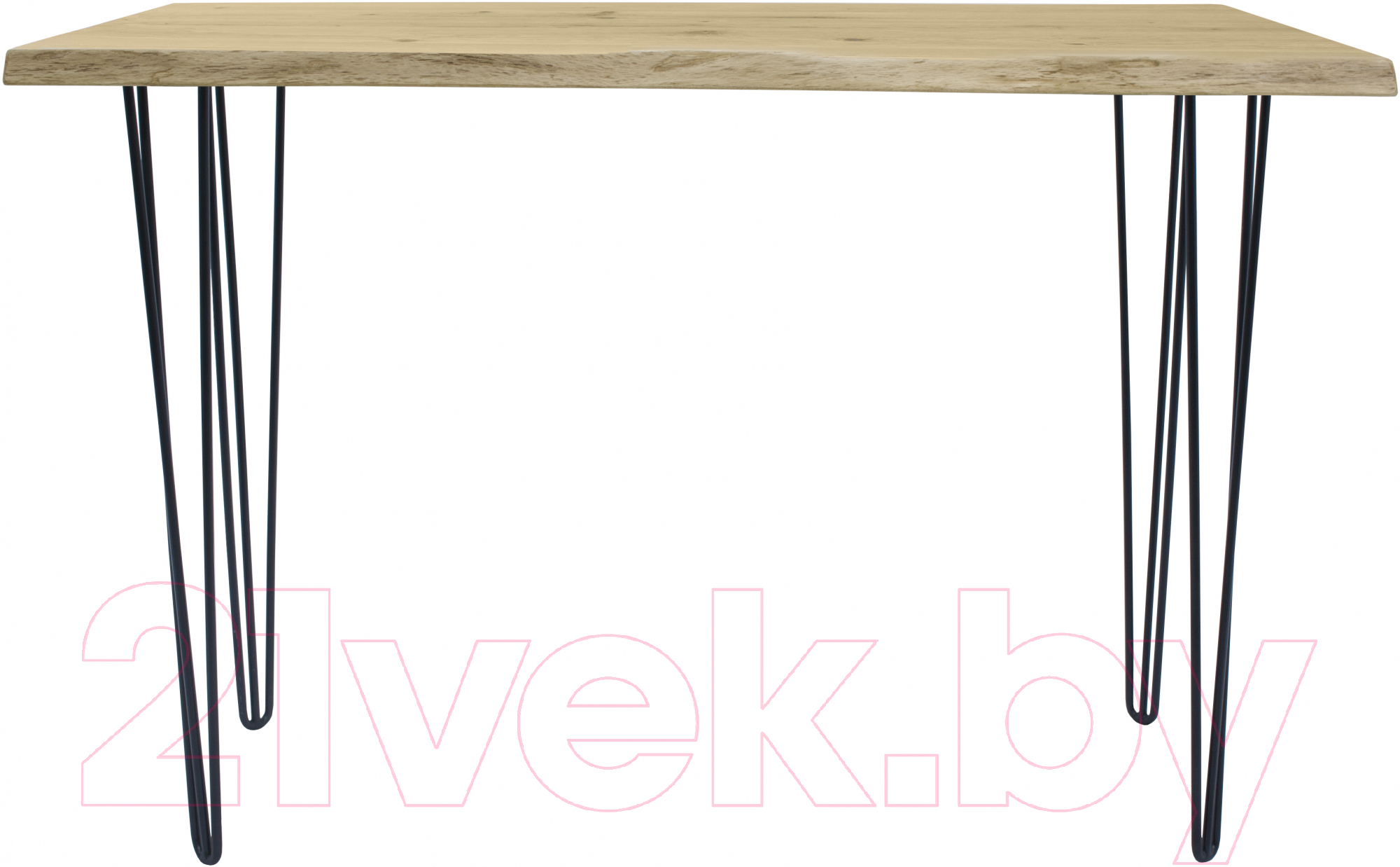 Обеденный стол Buro7 Грасхопер с обзолом и сучками 120x80x75 (дуб беленый/черный) — фото 2
