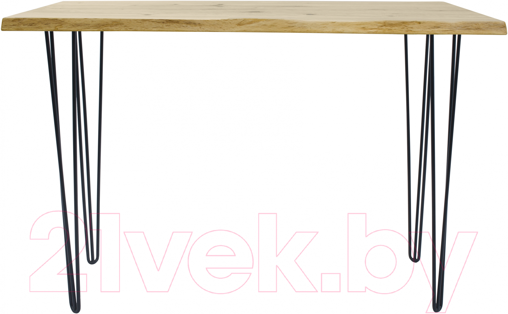 Обеденный стол Buro7 Грасхопер с обзолом и сучками 120x80x75 (дуб натуральный/черный) — фото 2