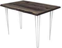 Обеденный стол Buro7 Грасхопер с обзолом и сучками 120x80x75 (дуб мореный/белый) - 