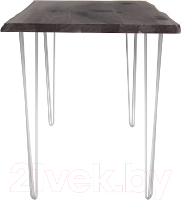 Обеденный стол Buro7 Грасхопер с обзолом и сучками 120x80x75 (дуб мореный/белый)