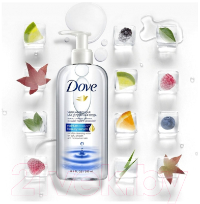 Набор косметики для лица Dove мицеллярная вода+крем-гель для умывания+повязка для волос (240мл+120мл)