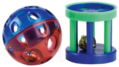 Набор игрушек для животных Beeztees Звенящий шар и ролик с колокольчиком / 425052
