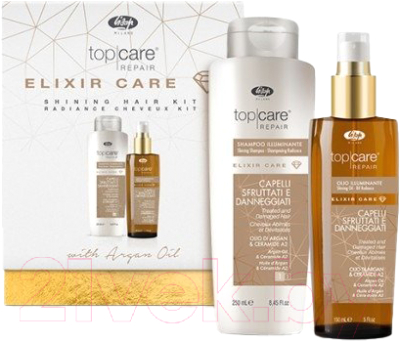 Набор косметики для волос Lisap Top Care Repair Elixir Care Шампунь 250мл+Масло 150мл