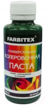 Колеровочная паста Farbitex Универсальная (100мл, зеленый)