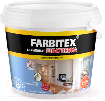 Шпатлевка готовая Farbitex Для внутренних работ (3.5кг)