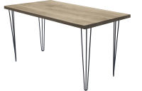 Обеденный стол Buro7 Грасхопер Классика 150x80x75 (дуб беленый/черный) - 