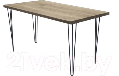 Обеденный стол Buro7 Грасхопер Классика 150x80x75 (дуб беленый/черный)