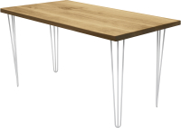 Обеденный стол Buro7 Грасхопер Классика 150x80x75 (дуб натуральный/белый) - 