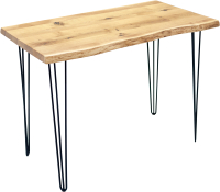 Обеденный стол Buro7 Грасхопер Классика 150x80x75 (дуб натуральный/черный) - 