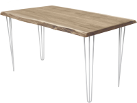 Обеденный стол Buro7 Грасхопер с обзолом 150x80x75 (дуб беленый/белый) - 