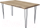 Обеденный стол Buro7 Грасхопер с обзолом 150x80x75 (дуб беленый/черный) - 