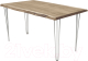 Обеденный стол Buro7 Грасхопер с обзолом 150x80x75 (дуб беленый/серебристый) - 