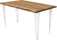 Обеденный стол Buro7 Грасхопер с обзолом 150x80x75 (дуб натуральный/белый) - 
