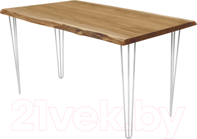 Обеденный стол Buro7 Грасхопер с обзолом 150x80x75 (дуб натуральный/белый)
