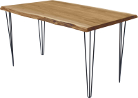 Обеденный стол Buro7 Грасхопер с обзолом 150x80x75 (дуб натуральный/черный) - 