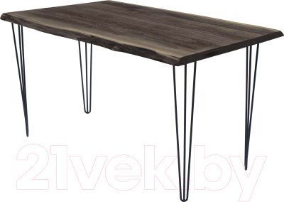 Обеденный стол Buro7 Грасхопер с обзолом 150x80x75 (дуб мореный/черный)