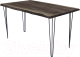 Обеденный стол Buro7 Грасхопер с обзолом 150x80x75 (дуб мореный/черный) - 